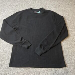 Access Shirt Mens Medium Black Thermal Waffle Long Sleeve Crewneck Base Layer